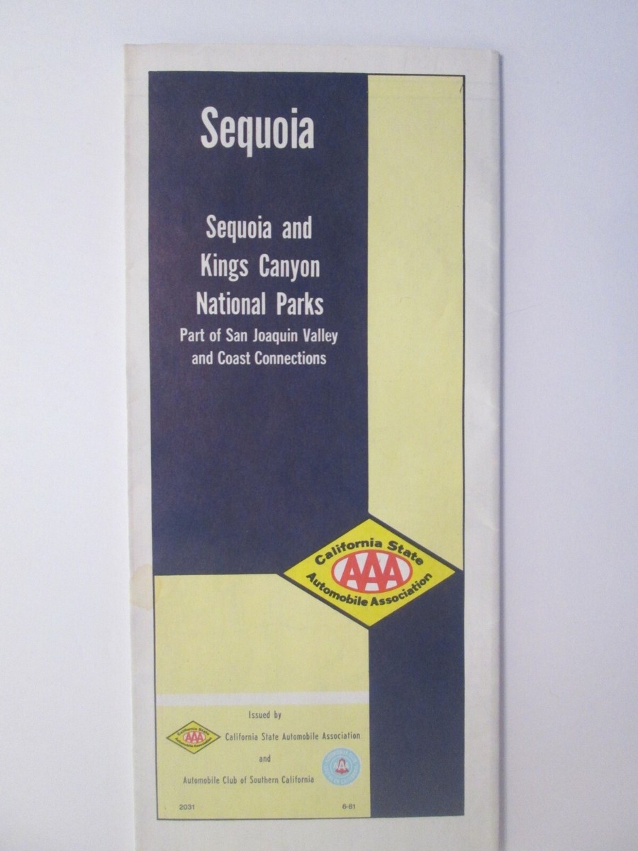 Carte De Randonnée Vintage 1981 Parcs Sequoia & Kings Canyon - État Correct, Pliures