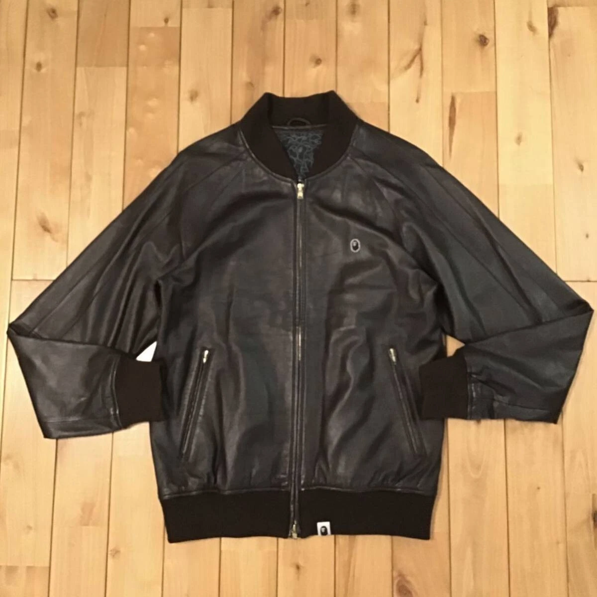 BAPE Aoyama Limited Sheepskin Leather MA 1 bomber Jacket A Bathing Ape Size M