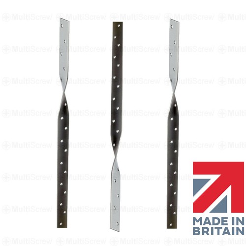600mm Galvanised Twisted Restraint Straps Heavy Duty Steel Joist Rafter