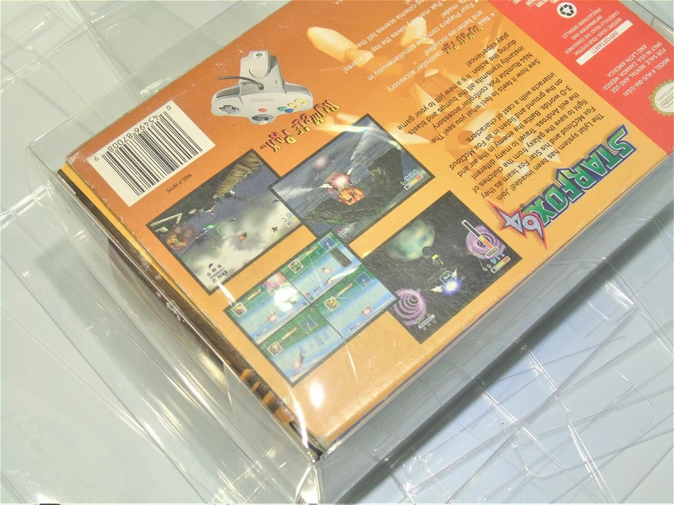 1 N64 Nintendo 64 Star Fox Video Game Clear Case Cases Sleeve Box Protector CIB - Image 3 of 4