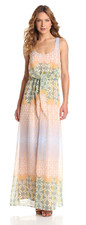 JESSICA SIMPSON WOMEN'S PRINTED MAXI DRESS, MULTI, 2