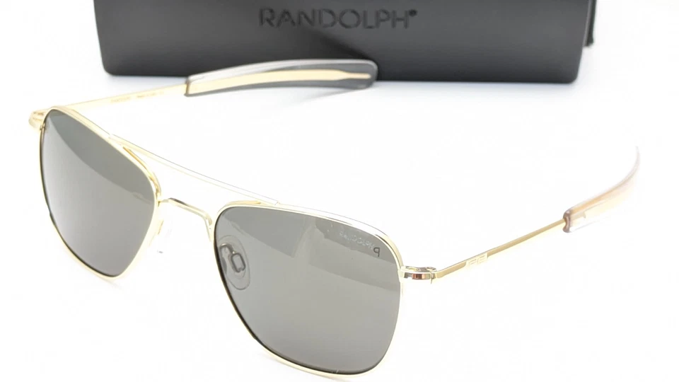 Gafas de sol polarizadas para hombre Randolph AF008 Pilot oro 23K gris americano 52 mm Foto 4 de 4