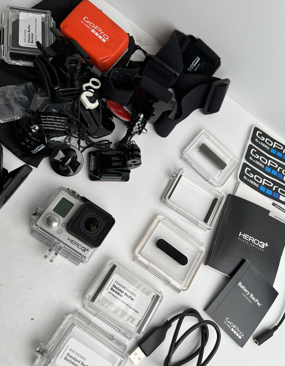 GoPro Hero 3 Action Camera - Silver w/Waterproof Case Tons Of Accessories Ex-image