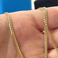 14K Yellow Gold 2.5mm Miami Cuban Chain (Solid Links) 16"-26" Lobster Clasp