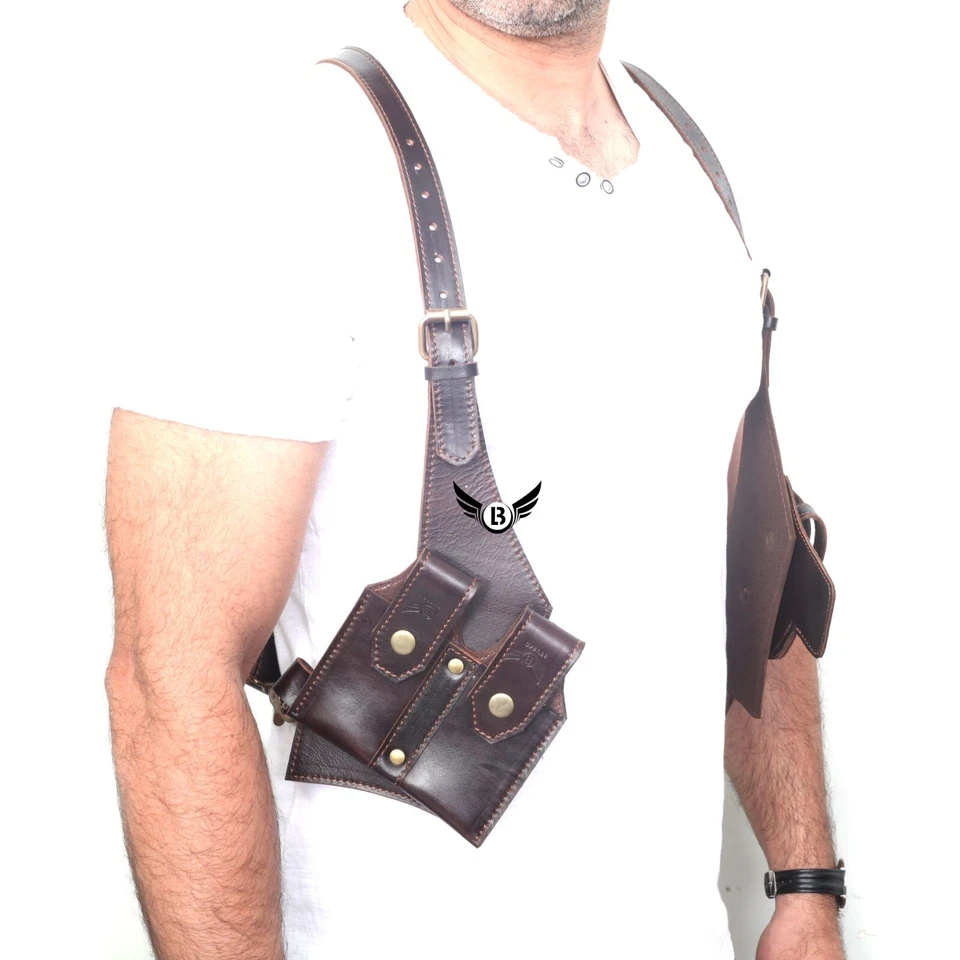 Concealed Holster Cowhide Leather Vertical Right Left & Handers Universal Size - Image 3 of 4