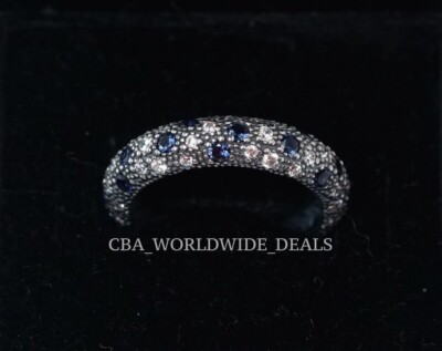 Pandora Sterling Silver Midnight Blue Cosmic Stars Ring Size: 54 (7)