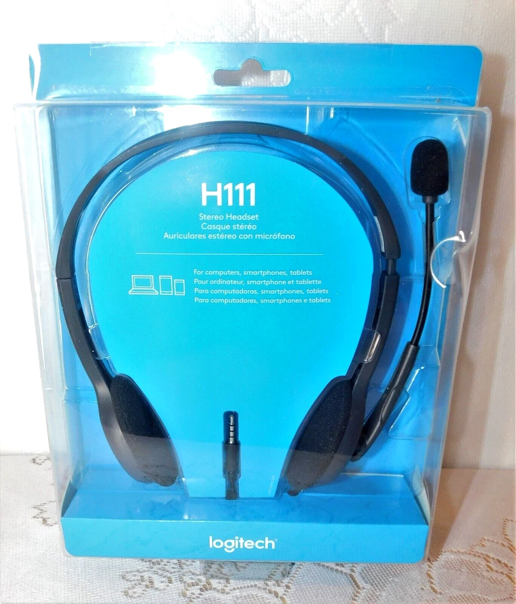 NIP Logitech H111 Black On The Ear Stereo Headset w/Rotating Microphone |  eBay