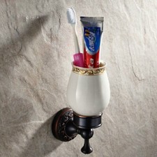 Oil Rubbed Bronze Single Tumbler Holder Toothbrush Cup Bath Accessory fba475