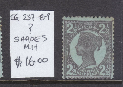 QLD  QV  2 1/2d  SHADE?  SG 237-8-9 TAKE YOUR PICK. I'M NOT SURE  MH  .