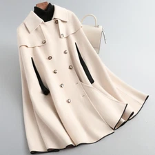 New French Capes Long Loose Double-sided Cashmere Coat Women's Winter Wool Coat