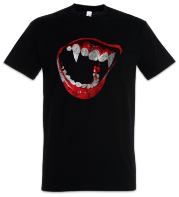 Bite Herren T-Shirt Vampir Blut True Gebiss Zähne Biss Bite Teeth Jaws Blood