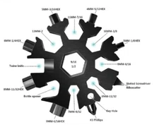 18-in-1 Snowflake Multi-Tool – Stainless Steel Portable Screwdriver Keychain