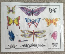 Tattoo Studio Shop Flash Single by Eric Iovino Butterflies America 11"X17" Print