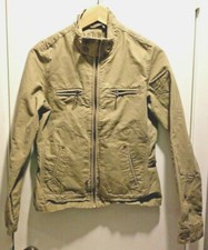 Fishbone Womens Khaki Long Sleeve Zipper Fron...