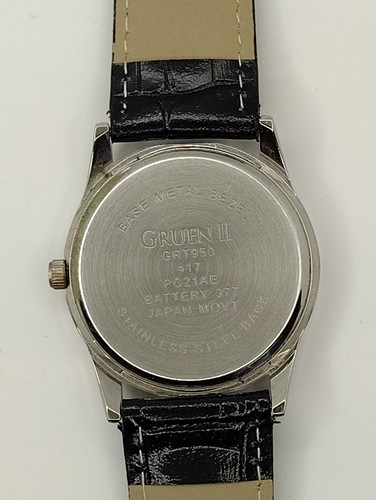mens Working Gruen 232 Gems Bling Paved Gemmed Watch Works New Battery - Picture 3 of 10