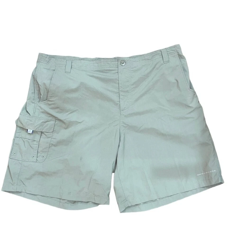 Men's Columbia Nylon Fishing Shorts Khaki Green Size 2XL
