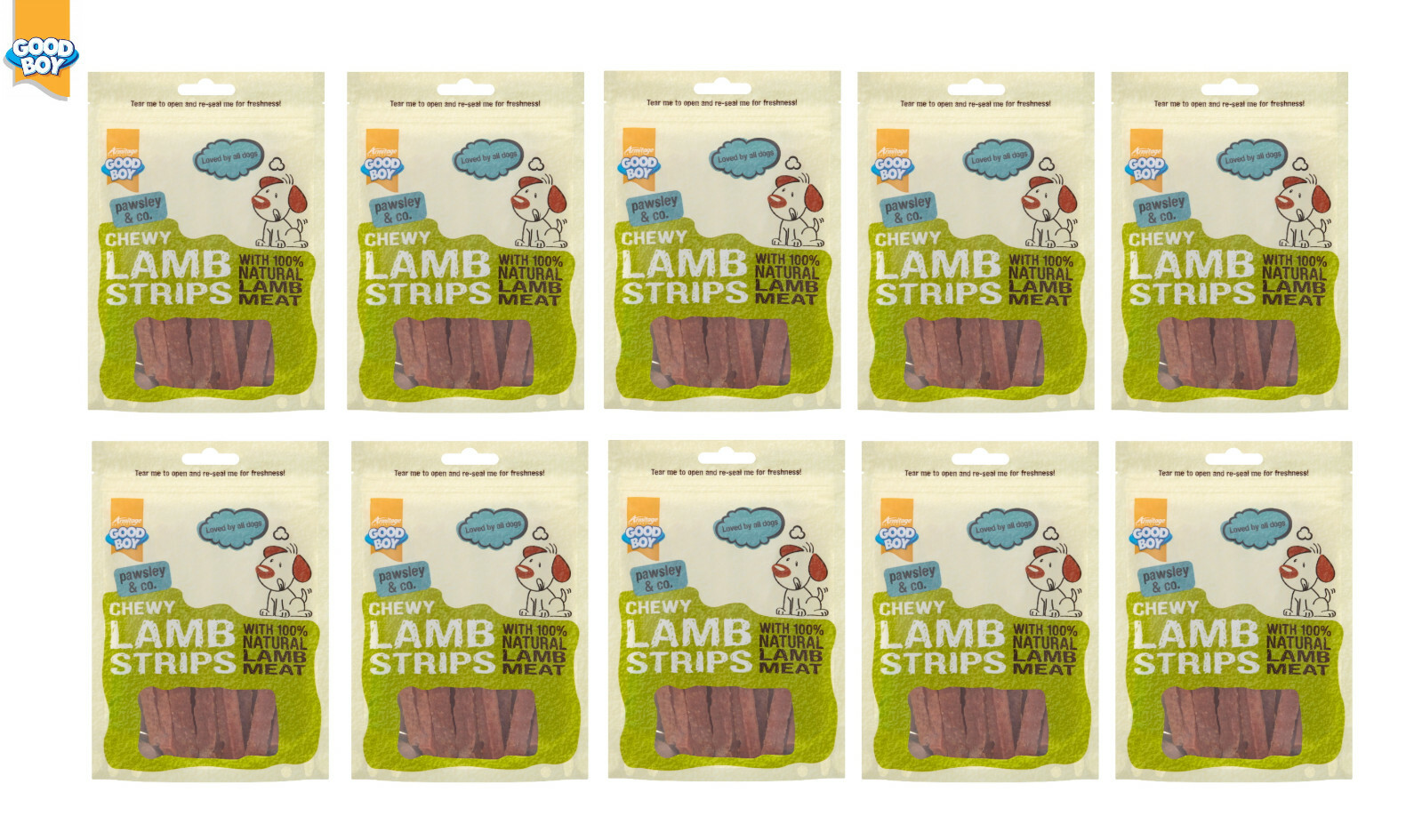 Good Boy Pawsley Chewy Lamb Strip Dog Treat - 80g - 100% Natural Lamb Meat - Image 3