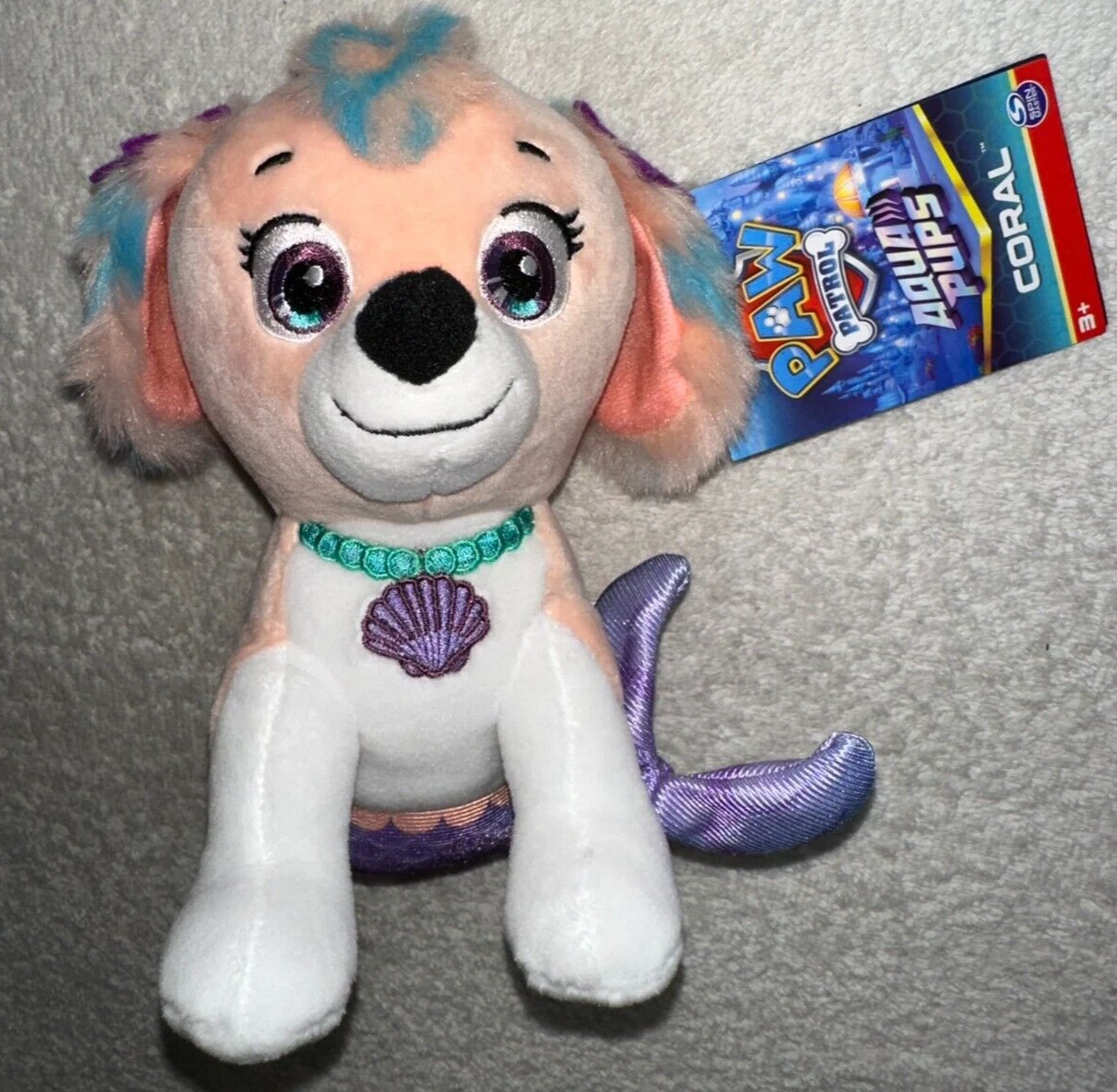 PAW PATROL AQUA PUPS CORAL PLUSH **NEW HARD TO FIND**
