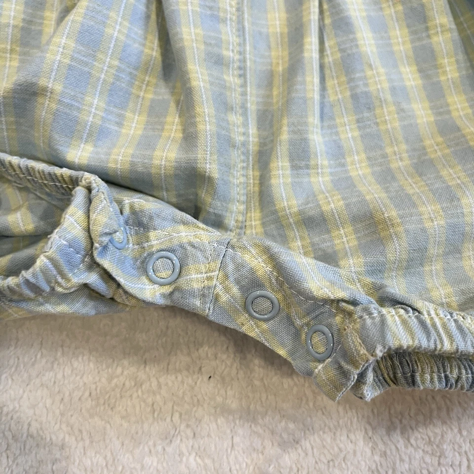 90s Vintage Osh Kosh Bubble Romper Kids Overalls Size 3-6 M Embroidered Logo - Image 3 of 4