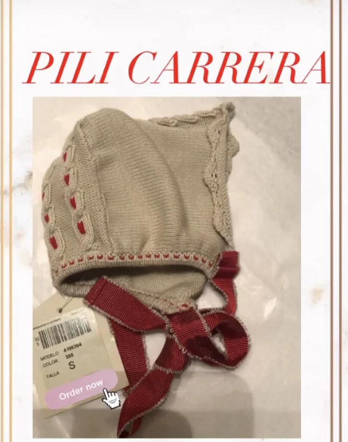 Pili Carrera Baby Khakhi Bonnet Infant Hat NWT Size S
