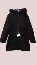 Evans Pear Fit Ladies Longer Length Quilted Coat Black Uk 26/28 Ln009 Jj 07