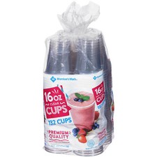 (132 CUPS) 16 oz PLASTIC CRYSTAL CLEAR TUMBLER USA MADE/TAVERNS/PARTIES, 4.74 in