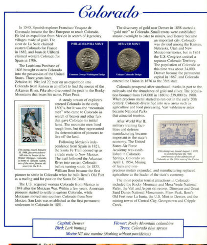 Colorado Quarters P&D 2006 (Postal Panel Collection) PCS - Picture 2 of 2