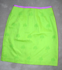 VTG Vintage LILLY PULITZER Skirt Lime Green Palm Jacquard 4 Tiki party 