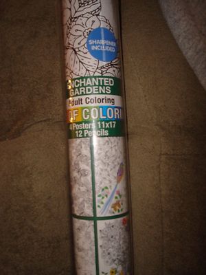 ENCHANTED GARDENS  JOY OF COLORING POSTERS GIFT SET