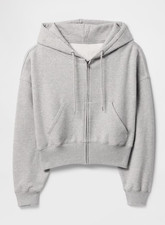 VintageSoft Zip Hoodie Light Heather Grey Cozy Stylish