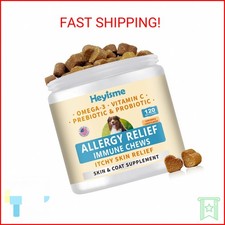 Dog Allergy Relief Chews, Itch Relief, Probiotics for Dogs, Omega-3 Fish Oil, Se