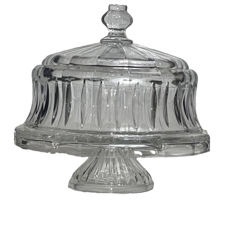 Pedestal para pasteles Shannon de cristal de plomo Stratford con cúpula 4 en 1 Godinger Irlanda usado en excelente estado