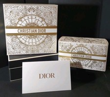 DIOR Gift Box W/Inner Gift Box & Note Envelope w/Tissue & Shred Paper Gold/White
