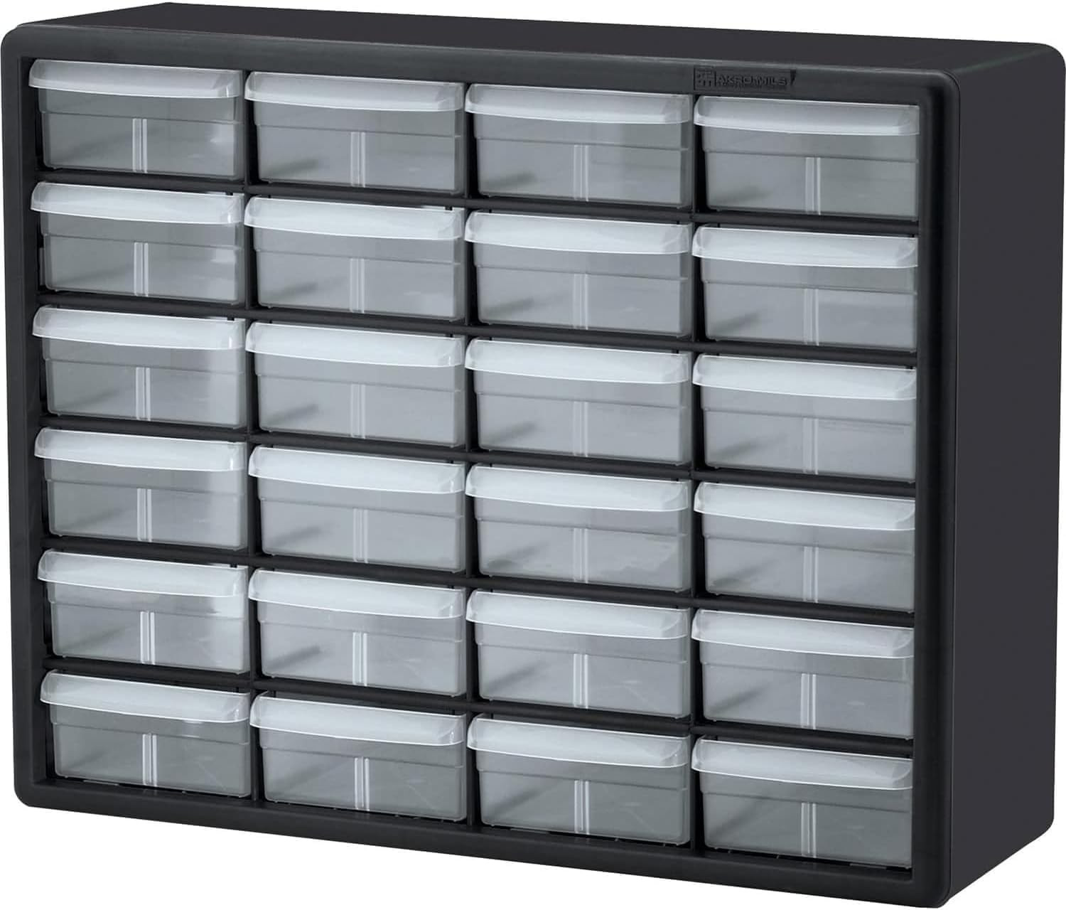 Akro-Mils 10124 24-Drawer Plastic Drawer Storage Cabinet for Garage Organizat...