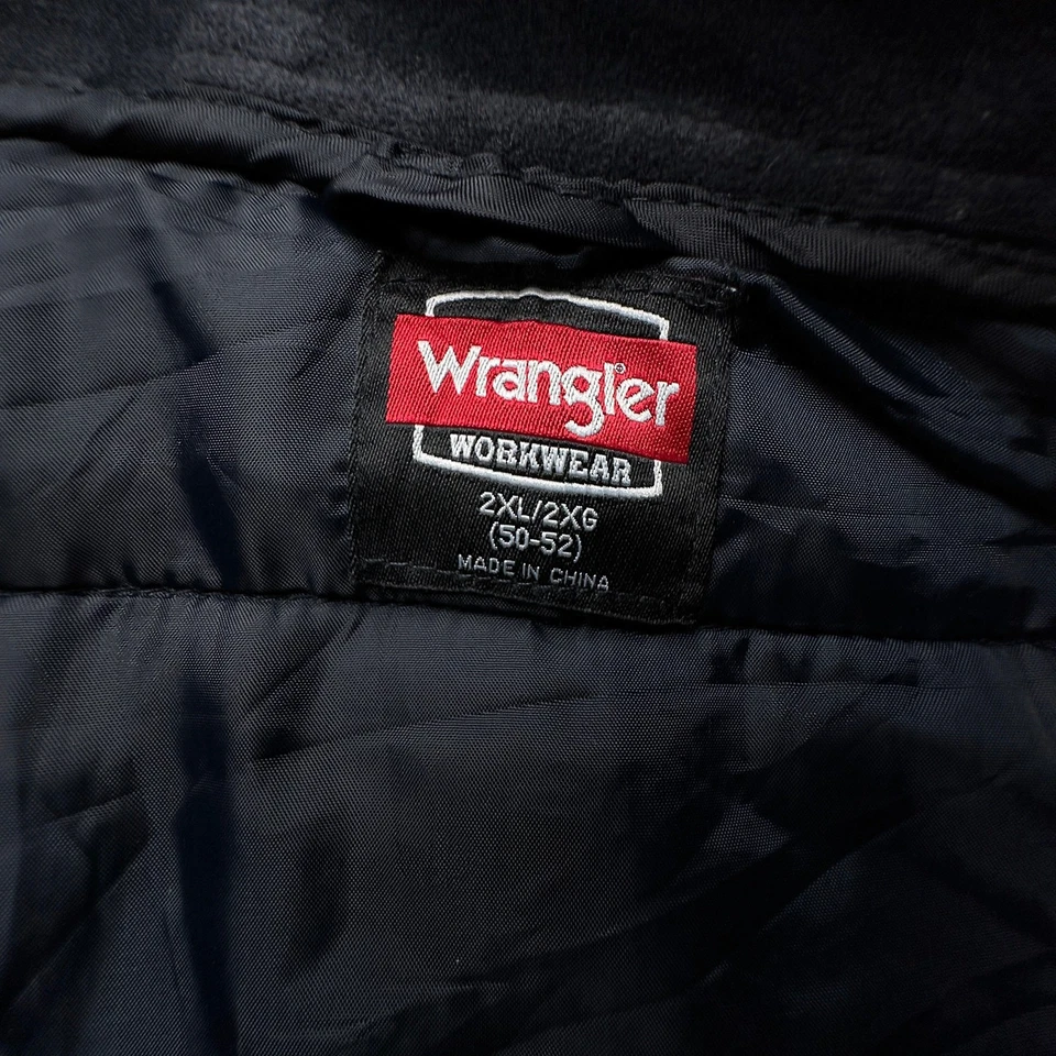 Colete Wrangler Duck de lona com zíper completo forrado com capuz masculino 2XL 55275 bolsos azul marinho - Imagem 2 de 4