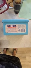 Vintage Baby Wipes Container Baby Fresh Blue Empty Movie prop Pampers Diapers