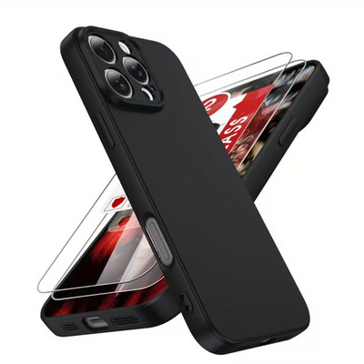 2er Pack Schutz & Schwarz Case für iPhone 17 16 15 14 13 12 11 Pro Max Back Case