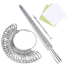 Ring Sizer Measuring Tool Set Aluminum Mandrel Jewelry Sizing Kit