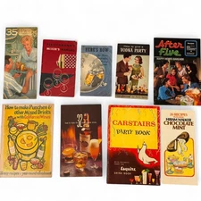 Lot of 9 Vintage Cocktail & Liquor Recipe Booklets Mid-Century Bar Guides