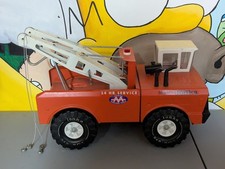 Vintage Mighty Tonka AAA Red Tow Wrecker Truck Steel XMB-975 USA 24 Hr Service