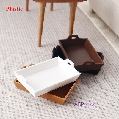 4PC Dollhouse Miniatures 1:12 Food Fruit Bread Tray Kitchen Modern