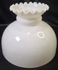Vintage Milk Glass Lamp Shade 10” Fitter White Ruffled Edge Oil Kerosene...