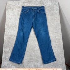 Vintage Wrangler Jeans Mens 33x29 Blue Denim Straight Leg Made in USA High Rise