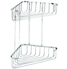 Image of Croydex Bathroom Large Two Tier Corner Basket / Caddy - QM263841