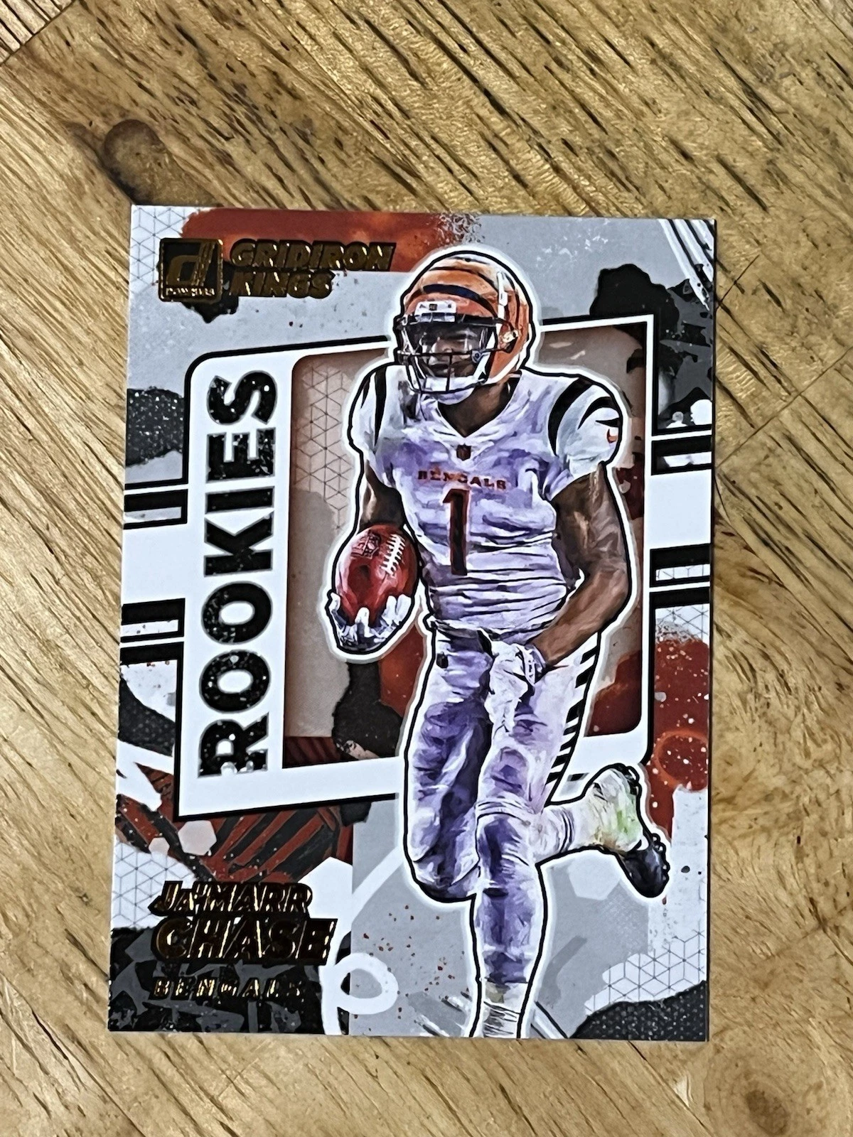 JaMarr Chase Panini Donruss Optic Rookie Gridiron Kings #RGK7 Gold Vinyl 1/1