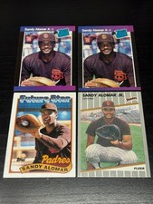Lot of 4 Sandy Alomar Jr Rookie Cards - San Diego Padres 