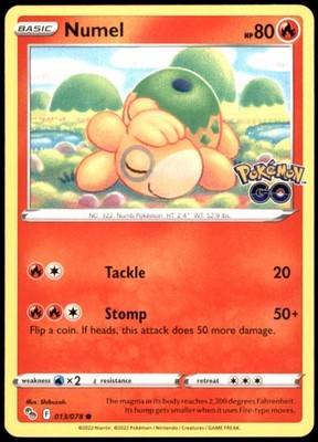 Numel 013/078 Pokemon GO Regular LP Pokemon TCG