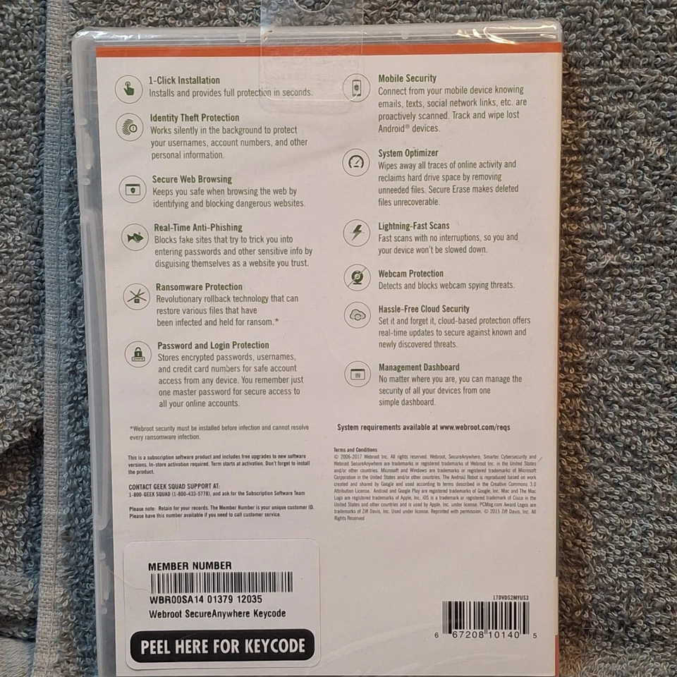 Webroot Secure Anywhere Internet Security w Antivirus PC Mac Mobile 3 Device New - Image 2 of 4