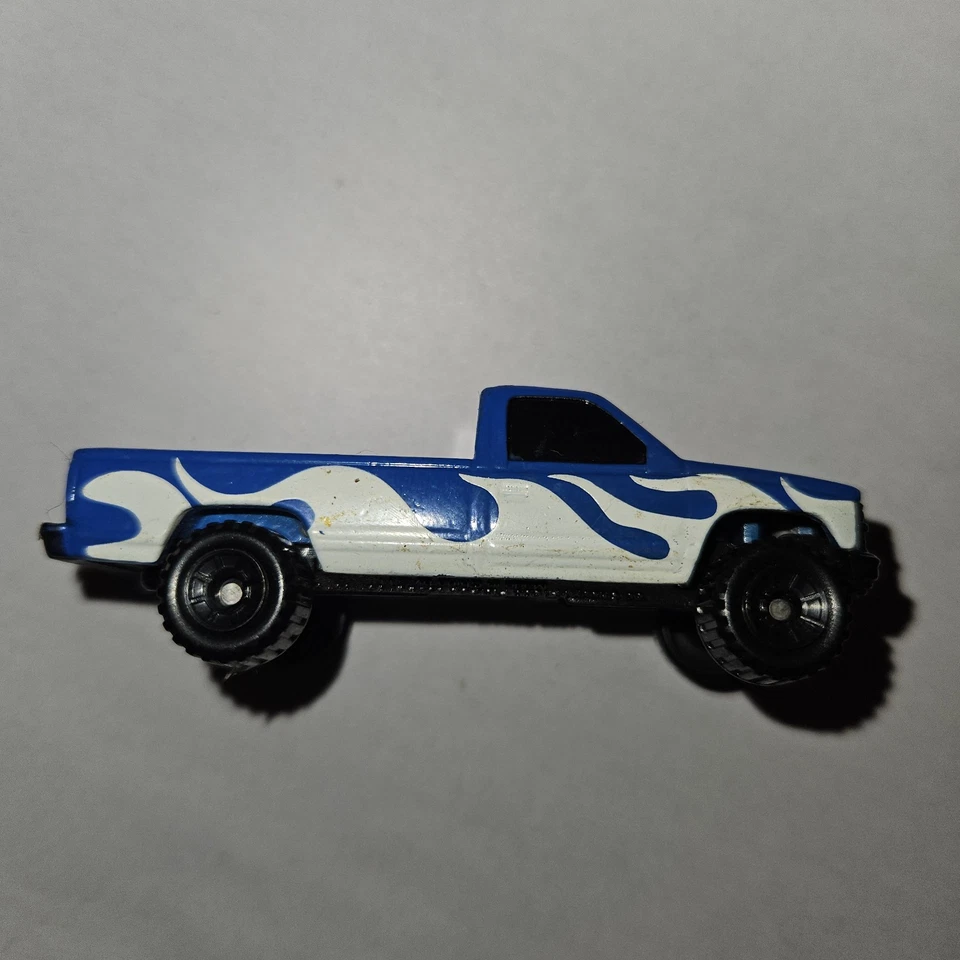 1999 Matchbox '80 Chevy Pickup K-1500 Diecast Toy Car Blue White Flame - Image 2 of 3
