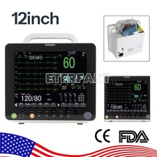 12" Patient Monitor ICU CCU Vital Sign for Hospital ECG NIBP RESP TEMP SPO2 PR